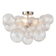 Load image into Gallery viewer, Farmhouze Light-Glam 3-Light Swirled Glass Globe Bubble Flush Mount Chandelier-Chandelier-3-Light-Nickel