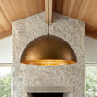 Load image into Gallery viewer, Farmhouze Light-Industrial 1-Light Hammered Oversized Metal Dome Pendant-Chandelier-Aged Brass-15in
