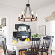 Load image into Gallery viewer, Farmhouze Light-Industrial Retro Hemp Rope Pendant Light-Chandelier-6 bulbs-