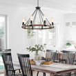 Load image into Gallery viewer, Farmhouze Light-Industrial Retro Hemp Rope Pendant Light-Chandelier-8 bulbs-