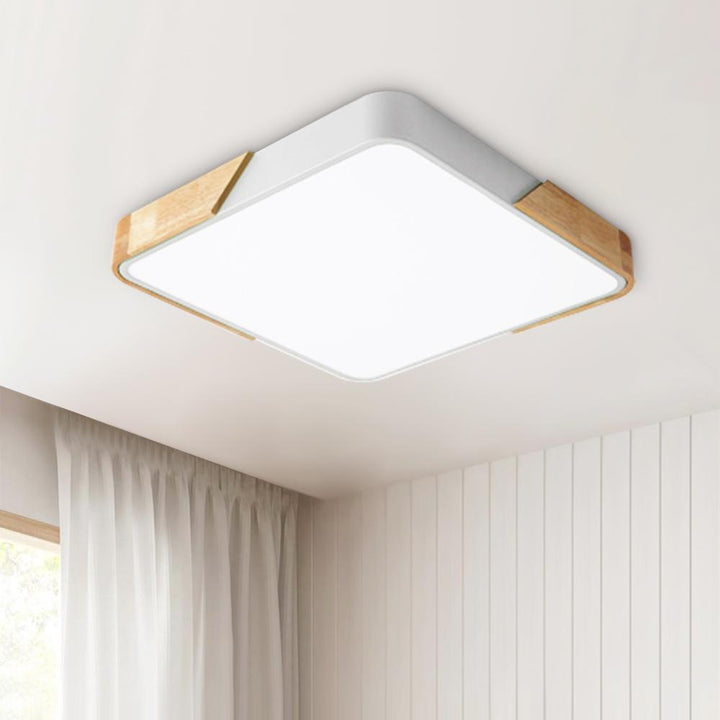 Farmhouze Light-LED Square Flush Mount Light-Ceiling Light-Dimmable with Remote Control-