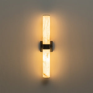 Farmhouze Light-Marble Dimmable LED 1-Light Linear Bathroom Vanity Sconce-Wall Sconce-Black-