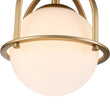 Load image into Gallery viewer, Farmhouze Light-Mid-century 1-Light Opal Glass Globe Semi-Flush Mount-Ceiling Light-Brass-