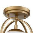 Load image into Gallery viewer, Farmhouze Light-Mid-century 1-Light Opal Glass Globe Semi-Flush Mount-Ceiling Light-Brass-