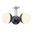 Load image into Gallery viewer, Farmhouze Light-Mid-century 3-Light Opal Glass Globe Ceiling Light-Ceiling Light-Nickel-