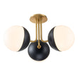 Load image into Gallery viewer, Farmhouze Light-Mid-century 3-Light Opal Glass Globe Ceiling Light-Ceiling Light-Nickel-