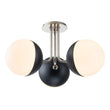 Load image into Gallery viewer, Farmhouze Light-Mid-century 3-Light Opal Glass Globe Ceiling Light-Ceiling Light-Nickel-