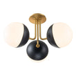 Load image into Gallery viewer, Farmhouze Light-Mid-century 3-Light Opal Glass Globe Ceiling Light-Ceiling Light-Nickel-