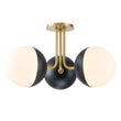 Load image into Gallery viewer, Farmhouze Light-Mid-century 3-Light Opal Glass Globe Ceiling Light-Ceiling Light-Nickel-