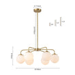 Load image into Gallery viewer, Farmhouze Light-Mid-Century 6-Light Opal Glass Globe Sputnik Chandelier-Chandelier-Brass-