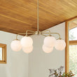 Load image into Gallery viewer, Farmhouze Light-Mid-Century 6-Light Opal Glass Globe Sputnik Chandelier-Chandelier-Brass-