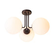 Load image into Gallery viewer, Farmhouze Light-Modern 3-Light Glass Globe Semi Flush Ceiling Light-Ceiling Light-Black Brass + Clear Glass-