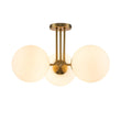 Load image into Gallery viewer, Farmhouze Light-Modern 3-Light Glass Globe Semi Flush Ceiling Light-Ceiling Light-Black Brass + Clear Glass-