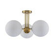 Load image into Gallery viewer, Farmhouze Light-Modern 3-Light Glass Globe Semi Flush Ceiling Light-Ceiling Light-Black Brass + Clear Glass-