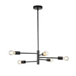Load image into Gallery viewer, Farmhouze Light-Modern 5-Light Metal Sputnik Linear Chandelier-Chandelier-Black-