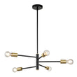 Load image into Gallery viewer, Farmhouze Light-Modern 5-Light Metal Sputnik Linear Chandelier-Chandelier-Black+Brass-