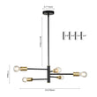 Load image into Gallery viewer, Farmhouze Light-Modern 5-Light Metal Sputnik Linear Chandelier-Chandelier-Gold-