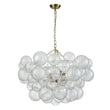 Load image into Gallery viewer, Farmhouze Light-Modern Luxe Swirled Glass Globe Bubble Chandelier-Chandelier-3-Light-Brass
