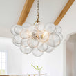 Load image into Gallery viewer, Farmhouze Light-Modern Luxe Swirled Glass Globe Bubble Chandelier-Chandelier-3-Light-Brass