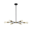 Load image into Gallery viewer, Farmhouze Light-Modern Mid-Century Linear Sputnik Pendant Light-Chandelier-Black-6-Light