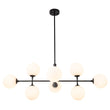 Load image into Gallery viewer, Farmhouze Light-Sputnik Opal Glass Globe Kitchen Island Pendant-Chandelier-8-Light-Black