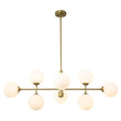Load image into Gallery viewer, Farmhouze Light-Sputnik Opal Glass Globe Kitchen Island Pendant-Chandelier-8-Light-Black