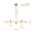 Load image into Gallery viewer, Farmhouze Light-Sputnik Opal Glass Globe Kitchen Island Pendant-Chandelier-8-Light-Black