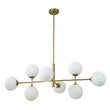 Load image into Gallery viewer, Farmhouze Light-Sputnik Opal Glass Globe Kitchen Island Pendant-Chandelier-8-Light-Black