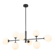 Load image into Gallery viewer, Farmhouze Light-Sputnik Opal Glass Globe Kitchen Island Pendant-Chandelier-8-Light-Black