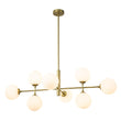 Load image into Gallery viewer, Farmhouze Light-Sputnik Opal Glass Globe Kitchen Island Pendant-Chandelier-8-Light-Black