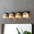Load image into Gallery viewer, Farmhouze Light-Square Crystal Shade Vanity Wall Sconce-Wall Sconce-4-Light-Black + Gold