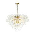 Load image into Gallery viewer, Farmhouze Light-Stunning 9-Light Glass Ball Cluster Bubble Chandelier-Chandelier-Brass-