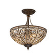 Load image into Gallery viewer, Farmhouze Light-Vintage Bronze Crystal Bowl Semi Flush Ceiling Light-Ceiling Light-Bronze-