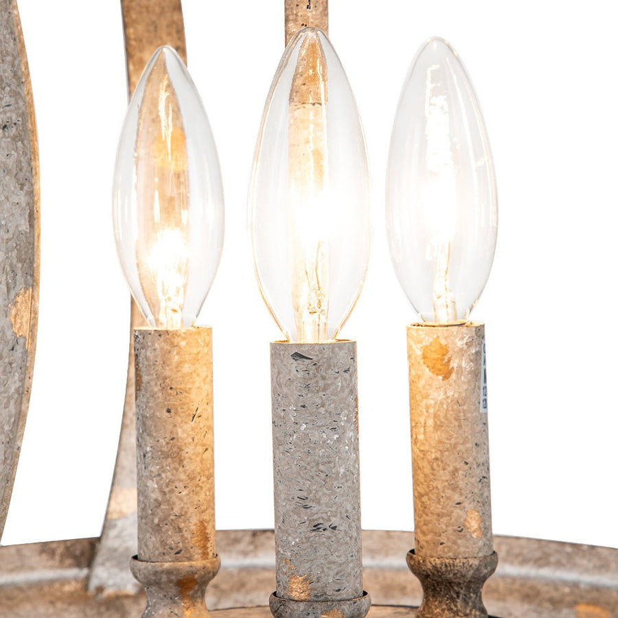Farmhouze Light-Vintage Distressed 3-Light Metal Lantern Pendant Light-Chandelier-Rusty-