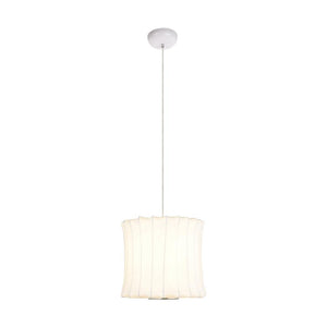 Farmhouze Light-White Fabric Lantern Pendant Light-Pendant-Drum-