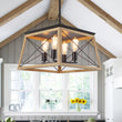 Load image into Gallery viewer, Farmhouze Lighting-Farmhouse Trapezoid Hanging 4 Light Chandelier-Chandelier-Brown-