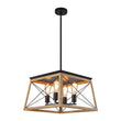 Load image into Gallery viewer, Farmhouze Lighting-Farmhouse Trapezoid Hanging 4 Light Chandelier-Chandelier-Brown-