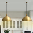 Load image into Gallery viewer, Mid-Century Single Light Brass Dome Pendant