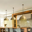 Load image into Gallery viewer, Mid-Century Single Light Brass Dome Pendant