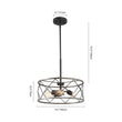 Load image into Gallery viewer, Farmhouze Lighting-Rustic Cage Frame Drum Pendant Light-Pendant-Default Title-