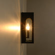 Load image into Gallery viewer, 1-Light Black Square Glass Lantern Outdoor Wall Sconce
