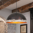 Load image into Gallery viewer, 1-Light Industrial Dark Black Bronze Iron Dome Ktichen Pendant
