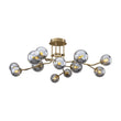 Load image into Gallery viewer, 12-Light Smoked Glass Bubble Branch Semi Flush Mount
