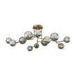 Load image into Gallery viewer, 12-Light Smoked Glass Bubble Branch Semi Flush Mount

