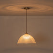 Load image into Gallery viewer, Scandinavian 1-Light Striped Glass Dome Kitchen Pendant
