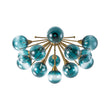 Load image into Gallery viewer, 15-Light Ombre Blue Glass Bubble Brass Sputnik Semi Flush Mount
