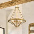 Load image into Gallery viewer, Diamond Rustic Vintage Brass Textured Glass Cage Pendant
