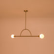 Load image into Gallery viewer, 2-Light Simple Linear Opal Glass Globe Island Chandelier
