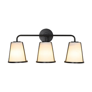 Modern Gold Opal Glass Shade 3-Light Vanity Lamp