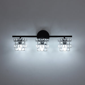 Black Chrome Crystal Accented Bathroom Vanity Wall Light